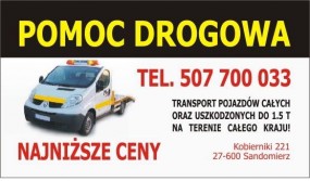 Pomoc drogowa, autopomoc, autolaweta, laweta - AgaP Pomoc Drogowa Sandomierz 507700033 Sandomierz