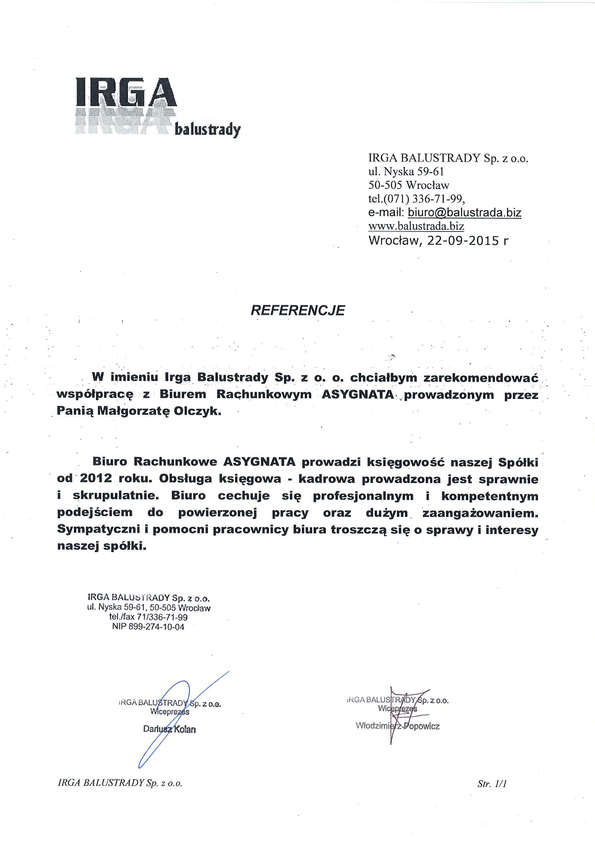 Referencja od firmy Irga balustrady