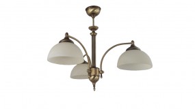 Lampa wisząca patynowa klosze beżowe - ŚWIETLIK Bydgoszcz