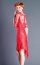 Koktajlowa sukienka damska z czerwonej koronki Złotoryja - Elegancka Kobieta