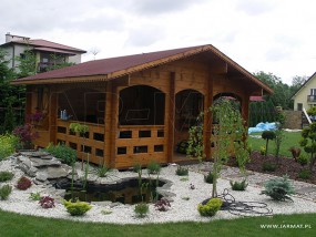 DOM DREWNIANY OGRODOWY MODEL G28 - JAR-MAT - producent domów z drewna Bystra