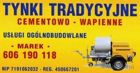 Usługi Tynkarskie - TYNKI TRADYCYJNE- Usługi Ogólnobudowlane-Marek Hryniewicki Białystok