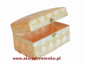 Kuferek sosnowy pleciony z zapięciem - HEWAN DECOUPAGE Małgorzata Kania Kalisz