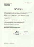 Referencja od firmy AGRO Handel Export - Import
