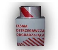 Taśma ostrzegawcza dwustronna biało czerwona 8cm/100 m - SAP Katarzyna Bartosik-Wójcik Warszawa