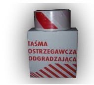Taśma ostrzegawcza jednostronna biało czerwona 8cm/100 m - SAP Katarzyna Bartosik-Wójcik Warszawa
