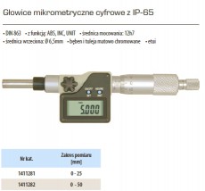 Głowica mikrometryczna cyfrowa - PowerTech s.c. - Przyrządy pomiarowe Andrychów