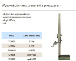 Wysokościomierz noniuszowy traserski - PowerTech s.c. - Przyrządy pomiarowe Andrychów