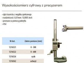 Wysokościomierz cyfrowy - PowerTech s.c. - Przyrządy pomiarowe Andrychów