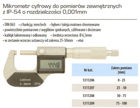 Mikrometr cyfrowy - PowerTech s.c. - Przyrządy pomiarowe Andrychów