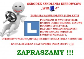 Kurs prawa jazdy kat B - Ośrodek Szkolenia Kierowców WIOLA Kozienice