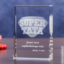 Odznaka 3D » Super Tata « na prezent dla taty - Statuetki 3D • Kryształy3D.pl • KSK Anna Sawoń Białystok
