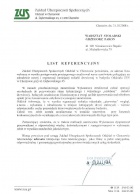 Referencja od firmy ZUS odd. w Chorzowie