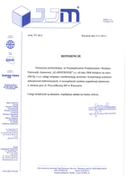 Referencja od firmy JJM Sp. z o.o.