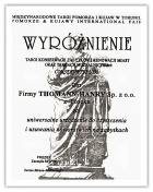 Referencja od firmy Wyróżnienie Targi Konserwatorskie CONSERVATIO 2000