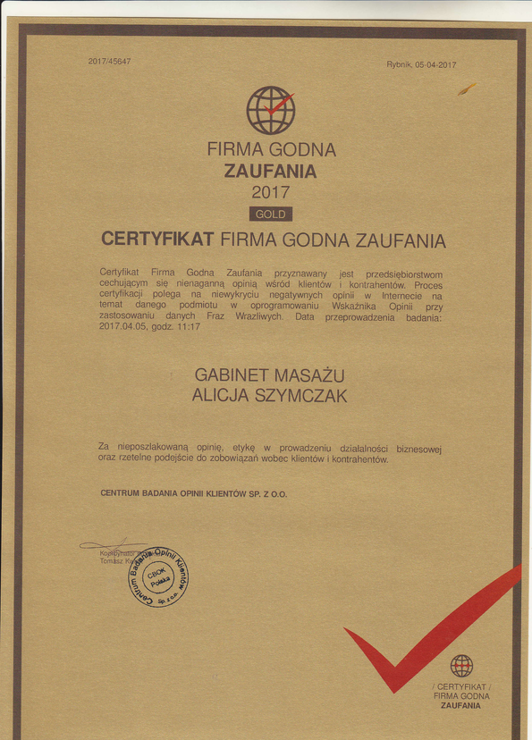 Referencja od firmy Centrum Badania Opinii Klientów SP Z O.O.