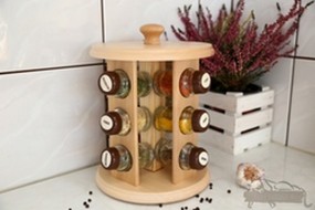 Drewniany stojak na przyprawy, organizer 12 sztuk-3 kolory - Drewpart - F.P.H.U Drewpart Szerzyny