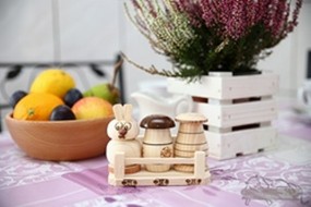 Komplet drewnianych solniczek - F.P.H.U drewpart Szerzyny