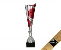 Puchar metalowy srebrno-czerwony - Champion Trofea Sportowe Gliwice