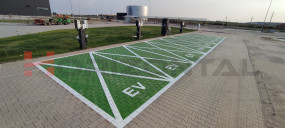 Malowanie miejsc ładowania samochodów elektrycznych - Horizontal - oznakowanie poziome Rybnik