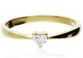 Złoty pierścionek serce z diamentem 14k - GRUPA LOVRIN SPÓŁKA Z OGRANICZONĄ ODPOWIEDZIALNOŚCIĄ Nowy Sącz