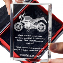Motocykl 3D oryginalny pomysł na prezent dla taty - Statuetki 3D • Kryształy3D.pl • KSK Anna Sawoń Białystok