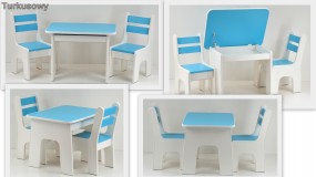 Otwierany stolik i krzesełka z szufladą Konopiska - KIDSMEBEL Dariusz Bożek