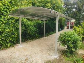 nowoczesna stalowa wiata samochodowa poliwęglan ocynk na wymiar montaż - Wojtdach Zadaszenia Tarasów Balkonów Wiaty Samochodowe Garażowe Daszki nad Dr