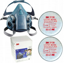 KOMPLET MASKA 3M 7502 / 7503 (M/L) + FILTRY 3M 2138 - PROBEX BHP Bartosz Ulman Gęsiniec