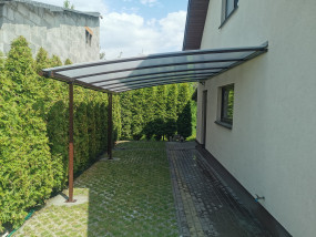 nowoczesna stalowa wiata samochodowa poliwęglan ocynk na wymiar montaż - Wojtdach Zadaszenia Tarasów Balkonów Wiaty Samochodowe Garażowe Daszki nad Dr