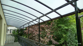 nowoczesne zadaszenie stalowe z poliwęglanu na wymiar z montażem ocynk - Wojtdach Zadaszenia Tarasów Balkonów Wiaty Samochodowe Garażowe Daszki nad Dr