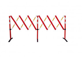 Ogrodzenie przenośne harmonijkowe pantograf  OP-300x100 cm. Barierki i ogrodzenia przenośne - Warszawa REAL BHP - Artykuły BHP i Sprzęt Elektroizolacy