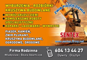 Budowa naprawa utwardzenie dróg drogi gruntowe z Gruntu - Wyburzenia Rozbiórki Kruszywa Budowlane SENTEX Olsztyn