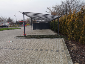 nowoczesna stalowa wiata samochodowa poliwęglan ocynk na wymiar montaż - Wojtdach Zadaszenia Tarasów Balkonów Wiaty Samochodowe Garażowe Daszki nad Dr