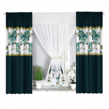 Komplet dekoracyjny Gabriella 400x155 – butelkowa zieleń i cyrkonie - Alicja Wysocka Częstochowa