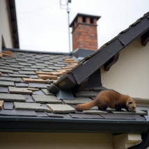 Lokalizacja zniszczeń spowodowanych przez kunę w dachu. - 4 SPEC Sp. z o.o. Bydgoszcz