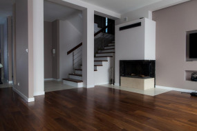 ORZECH AM lity deska 16x127x400-1600 LAKIER OLEJ klasa Premium - PARKIETT Salon z podłogami drewnianymi. Producent/Importer Warszawa