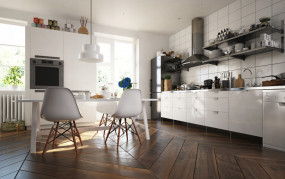 DESKA ORZECH AM Jodła Francuska LAKIEROWANA OLEJ - PARKIETT Salon z podłogami drewnianymi. Producent/Importer Warszawa