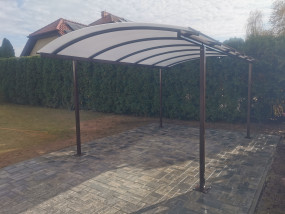 nowoczesna stalowa wiata samochodowa poliwęglan kujawsko pomorskie - Wojtdach Zadaszenia Tarasów Balkonów Wiaty Samochodowe Garażowe Daszki nad Drzwi 