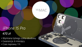 Wymiana tylnego szkła obudowy iPhone 15Pro - RSMAC Poznań