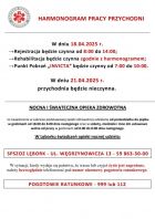 Harmonogram pracy w okresie Swiąt Wielkanocnych
