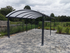 nowoczesna stalowa wiata samochodowa poliwęglan ocynk na wymiar montaż - Wojtdach Zadaszenia Tarasów Balkonów Wiaty Samochodowe Garażowe Daszki nad Dr