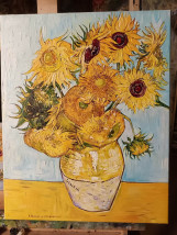 Słoneczniki – kopia obrazu Van Gogha   Olej na płótnie 80x60 cm - Malarstwo Toruń