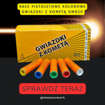 RACE PISTOLETOWE KOLOROWE GWIAZDKI Z KOMETĄ GOLD WECO 50 SZTUK - Gold-Weco Marek Szurkowski SklepZpetardami.pl Poznań