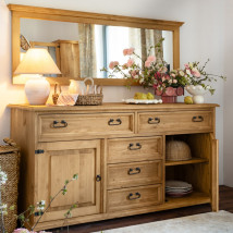 Sosnowa komoda do salonu - MEBLO-WOSK Producent Mebli Stylizowanych Białka