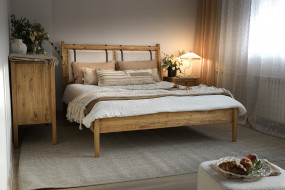 Drewniane łóżko nowoczesne 90x200 - MEBLO-WOSK Producent Mebli Stylizowanych Białka