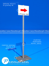 Stojak informacyjny A4 - kierunkowskaz - ISET Wrocław