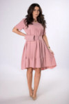 Różowa trapezowa sukienka z saszetką - Drag@n Anna Dragan Fashion Paczków