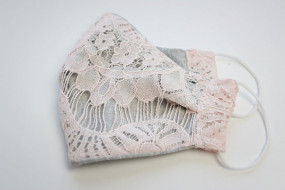 Koronkowa maseczka na okazje: chrzest, ślub, - Firma OREO - akcesoria do chrztu, prezenty imienne - Bożena Gregoriou Warszawa