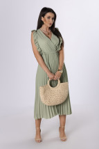 Zielona plisowana sukienka midi - Drag@n Anna Dragan Fashion Paczków